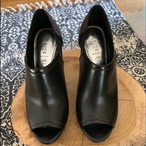 WHBM peep toe booties black 7